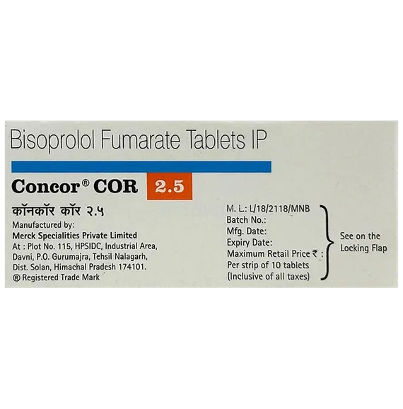 concor cor 2.5mg tablet 10's